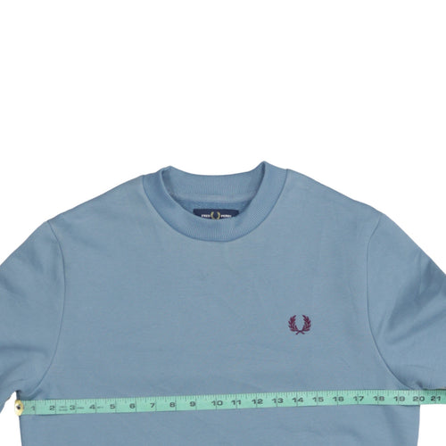 Fred Perry Men's Blue Crew Neck Sweatshirt Size S Classic Fleece
