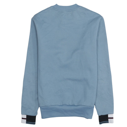 Fred Perry Men's Blue Crew Neck Sweatshirt Size S Classic Fleece