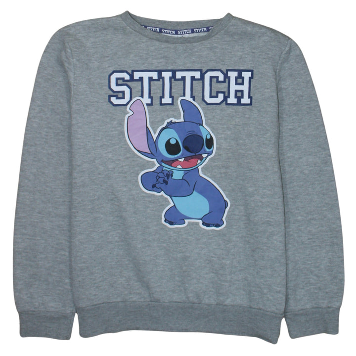 Disney Women Grey Stitch Pullover Sweatshirt Size M 10/12