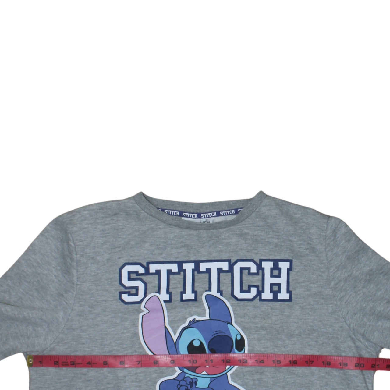 Disney Women Grey Stitch Pullover Sweatshirt Size M 10/12