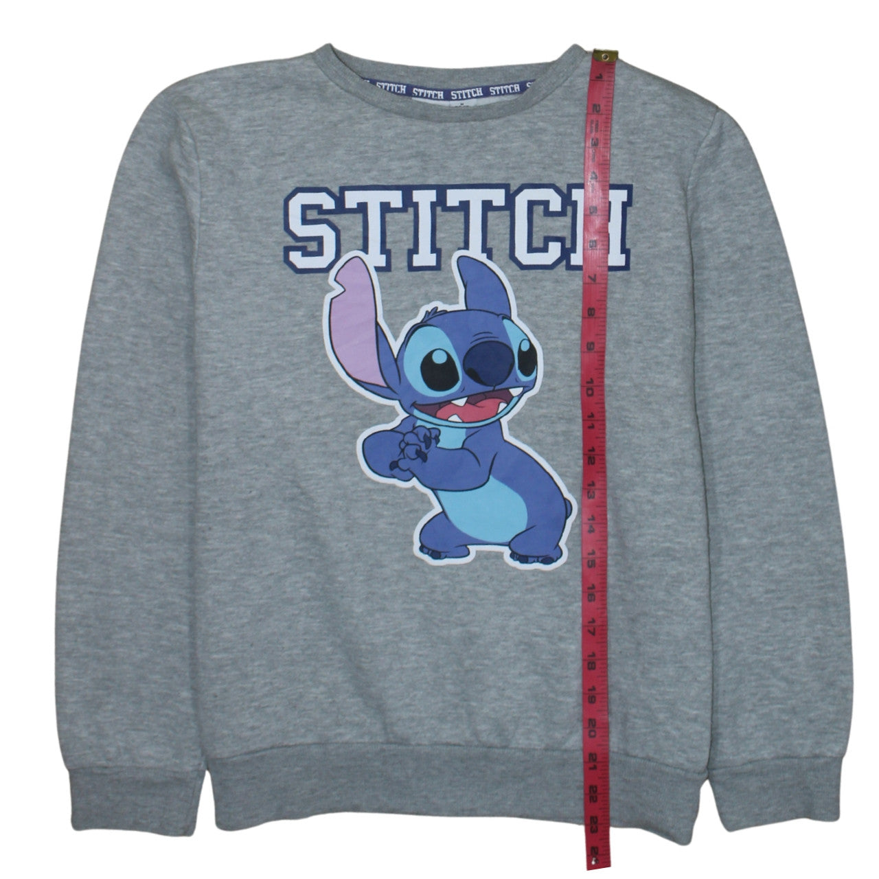 Disney Women Grey Stitch Pullover Sweatshirt Size M 10/12