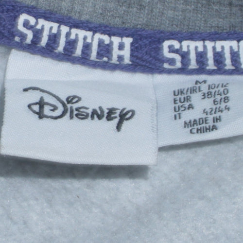 Disney Women Grey Stitch Pullover Sweatshirt Size M 10/12