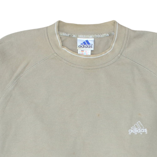 Adidas Men Beige XL Golf Crew Neck Sweatshirt Pullover