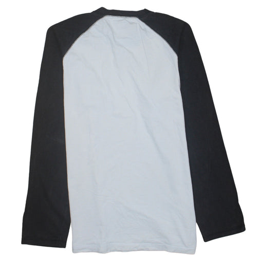 Dickies Men's Black and White Long Sleeve Raglan Cotton T-Shirt Size L