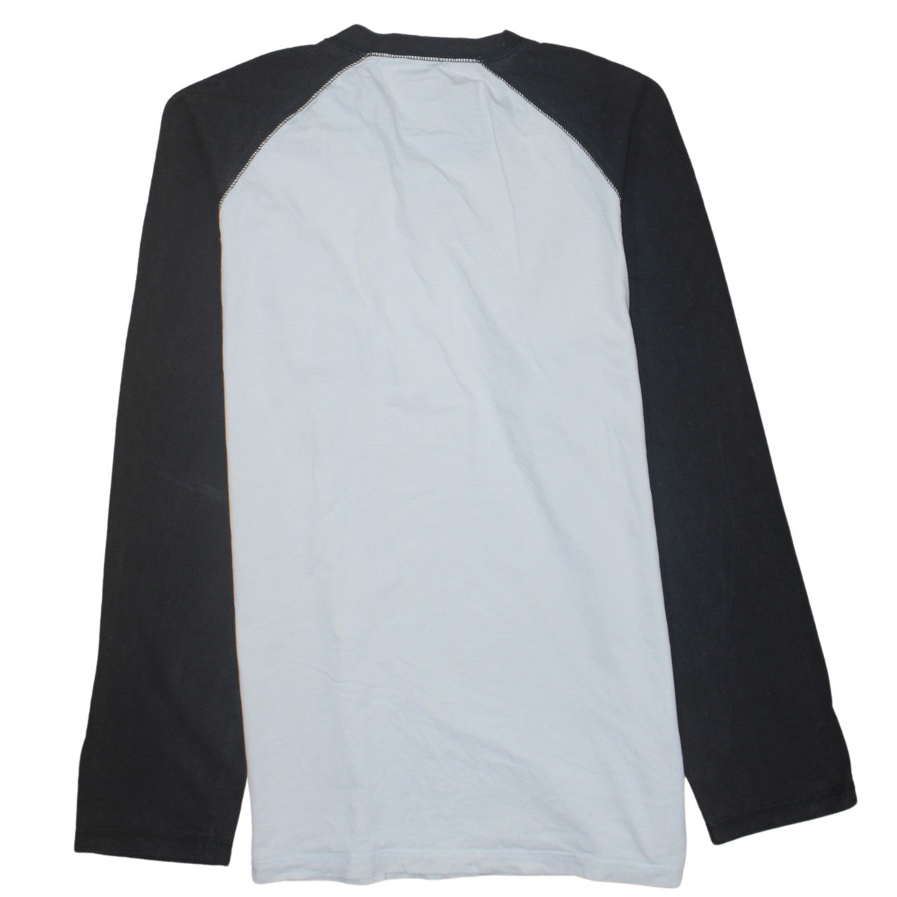 Dickies Men's Black and White Long Sleeve Raglan Cotton T-Shirt Size L