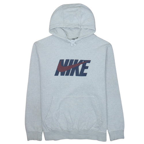 Nike Men’s Grey Pullover Hoodie L Logo Fleece Sportswear