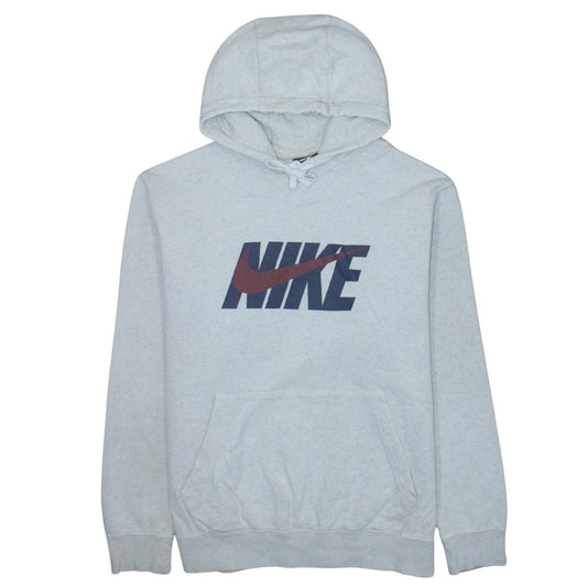 Nike Men’s Grey Pullover Hoodie L Logo Fleece Sportswear