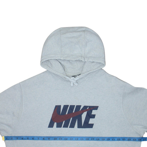 Nike Men’s Grey Pullover Hoodie L Logo Fleece Sportswear