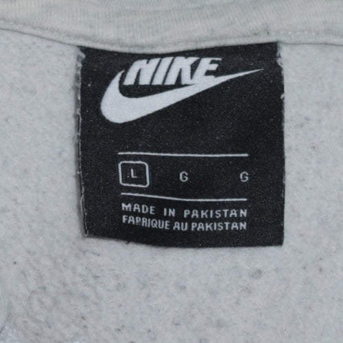 Nike Men’s Grey Pullover Hoodie L Logo Fleece Sportswear