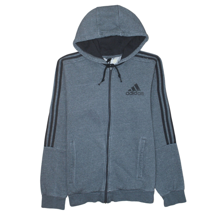 Adidas Men's Grey Full Zip Hoodie Medium Sports Fleece