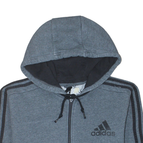Adidas Men's Grey Full Zip Hoodie Medium Sports Fleece