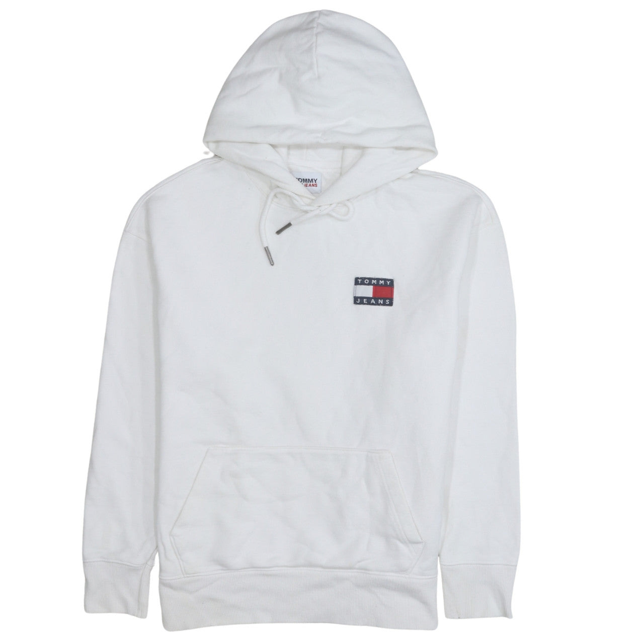 Tommy Jeans Men's White Small Cotton Pullover Hoodie