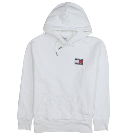 Tommy Jeans Men's White Small Cotton Pullover Hoodie