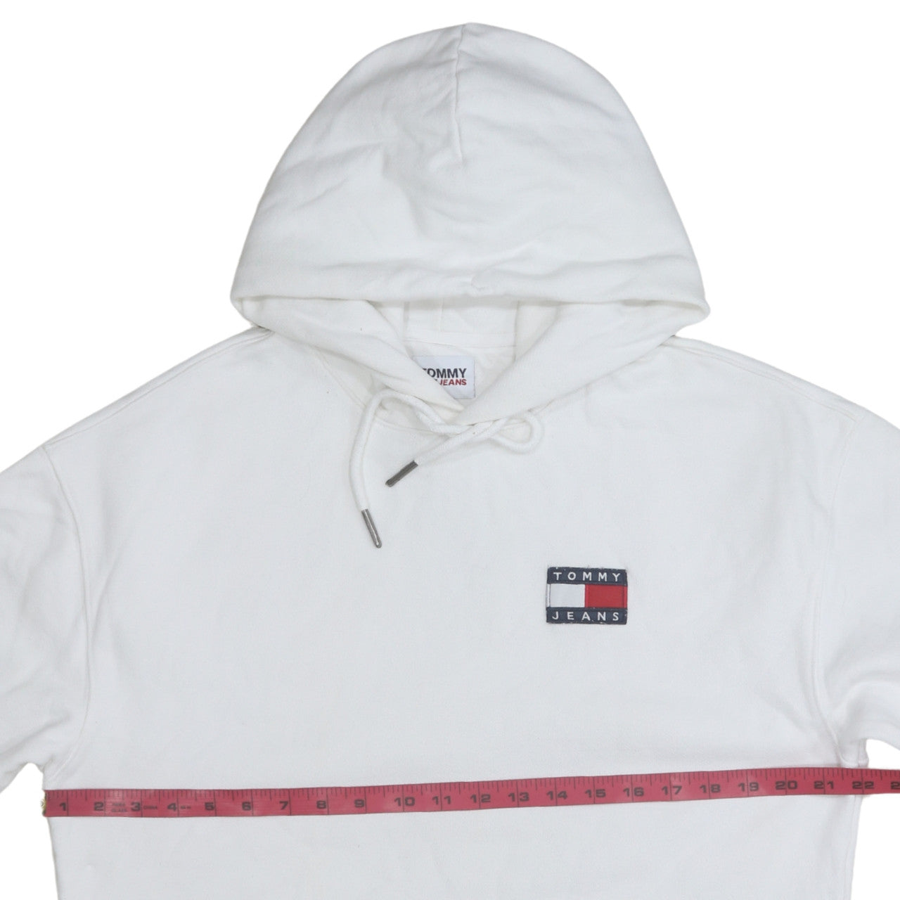 Tommy Jeans Men's White Small Cotton Pullover Hoodie