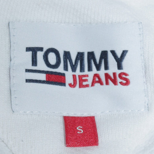 Tommy Jeans Men's White Small Cotton Pullover Hoodie