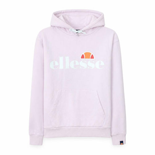 Ellesse Women Pink Pullover Hoodie UK 8 Cotton Blend Logo Print