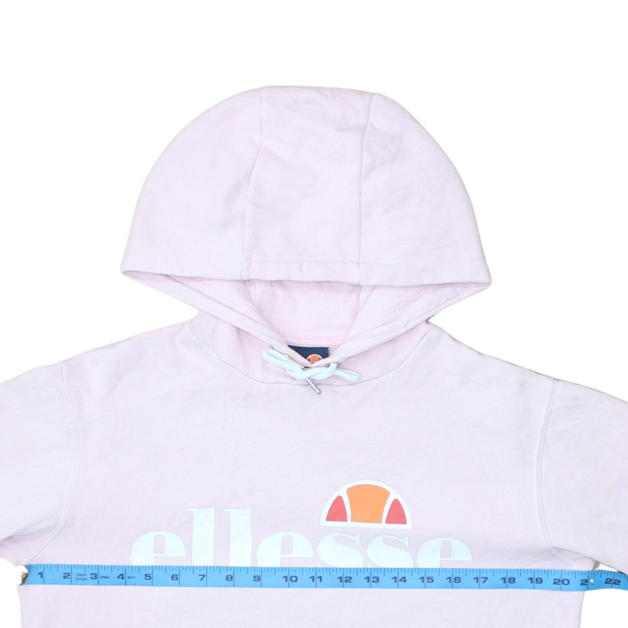 Ellesse Women Pink Pullover Hoodie UK 8 Cotton Blend Logo Print
