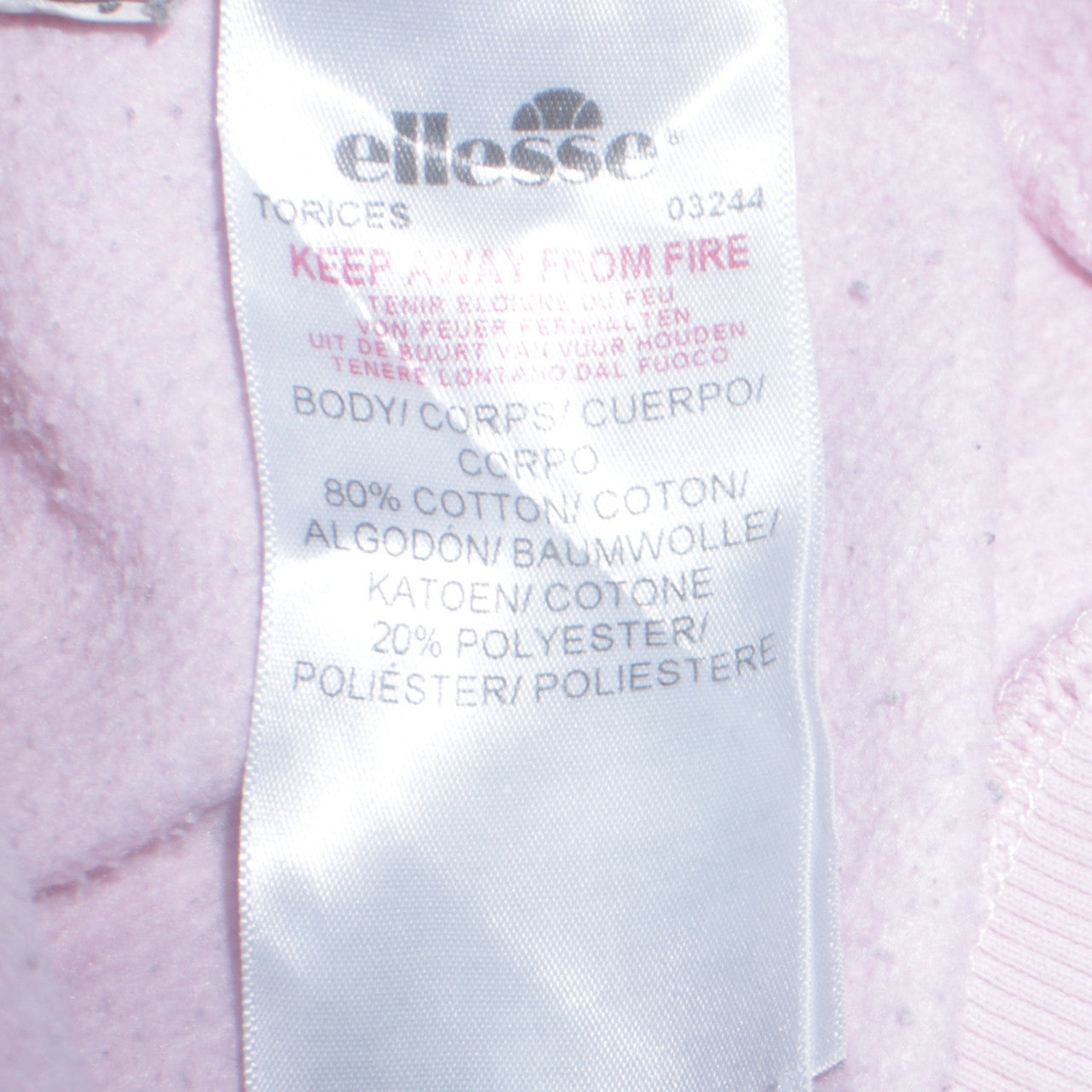 Ellesse Women Pink Pullover Hoodie UK 8 Cotton Blend Logo Print