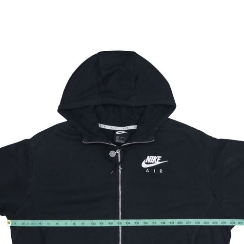 Nike Air Black Full Zip Hoodie Women L Cotton Blend Sportswear