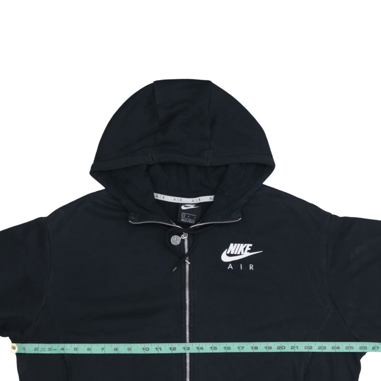 Nike Air Black Full Zip Hoodie Women L Cotton Blend Sportswear