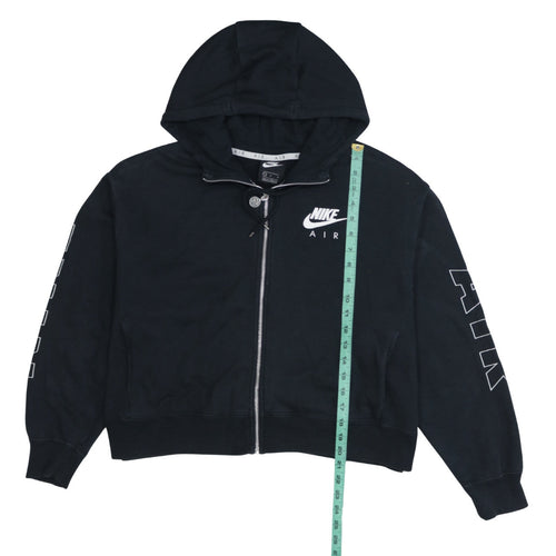 Nike Air Black Full Zip Hoodie Women L Cotton Blend Sportswear
