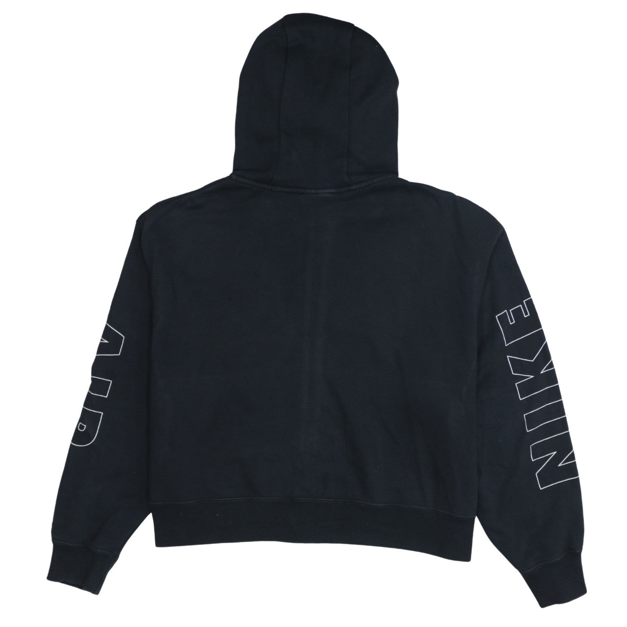 Nike Air Black Full Zip Hoodie Women L Cotton Blend Sportswear