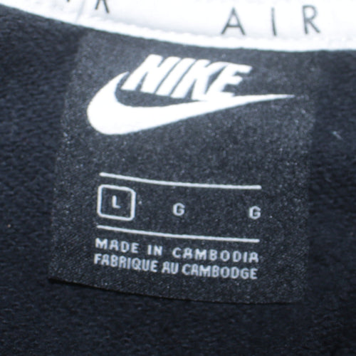 Nike Air Black Full Zip Hoodie Women L Cotton Blend Sportswear