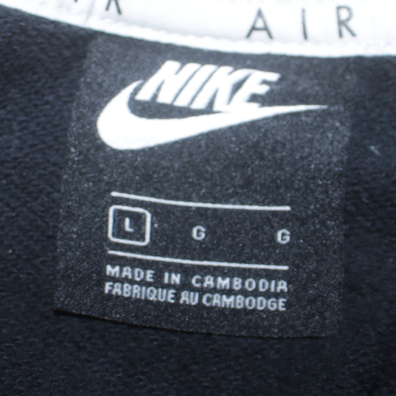 Nike Air Black Full Zip Hoodie Women L Cotton Blend Sportswear