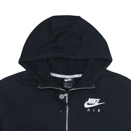Nike Air Black Full Zip Hoodie Women L Cotton Blend Sportswear