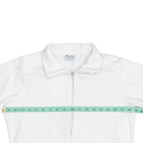 Champion Men's White Full Zip Sweatshirt Jacket Size S
