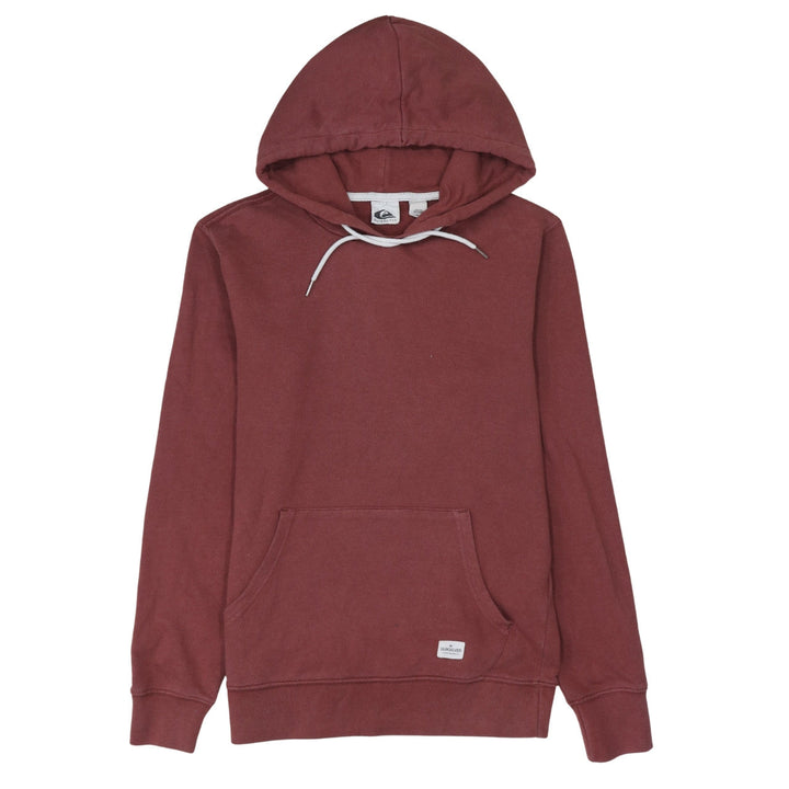 Quiksilver Men's Red Pullover Hoodie Medium Fleece Cotton Blend
