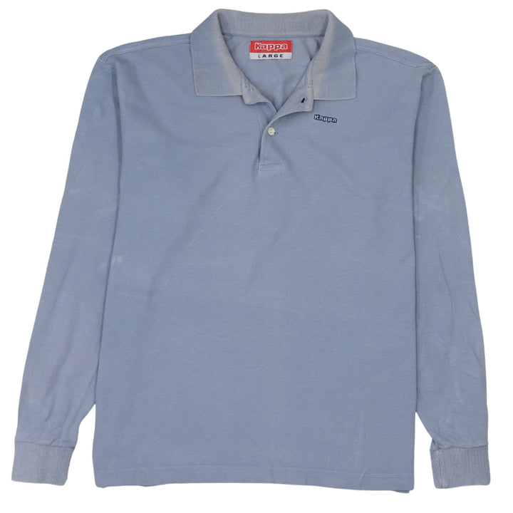 Kappa Men's Blue Long Sleeve Polo Shirt Size L Cotton Casual Top
