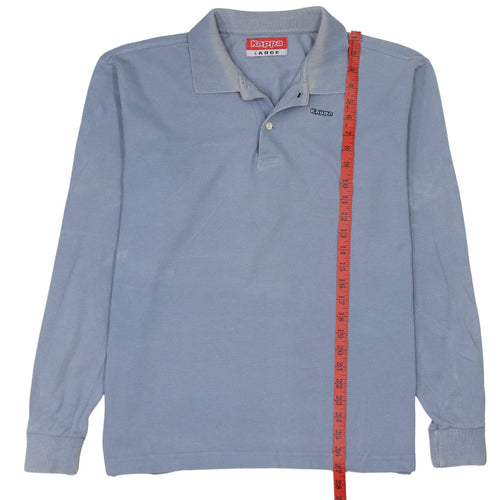 Kappa Men's Blue Long Sleeve Polo Shirt Size L Cotton Casual Top