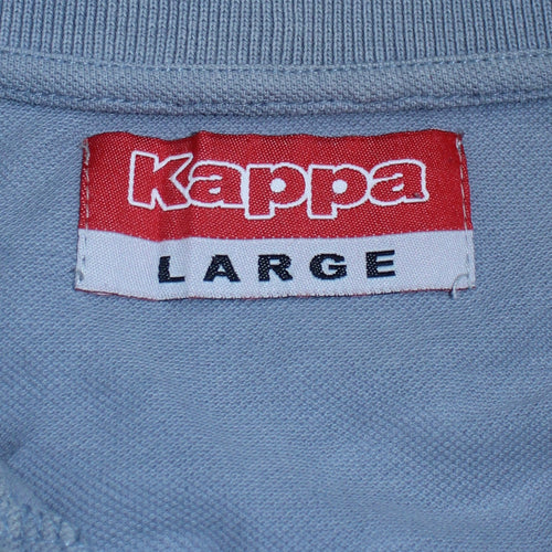 Kappa Men's Blue Long Sleeve Polo Shirt Size L Cotton Casual Top