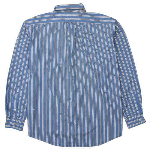 Ralph Lauren Men's Blue Striped Button-Down Cotton Shirt XL
