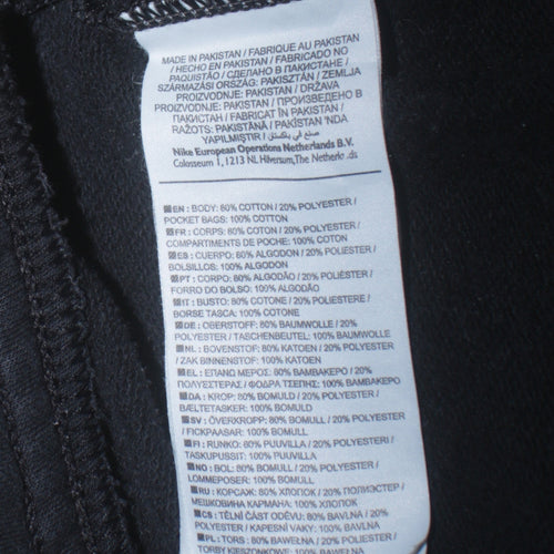 Nike Men Black Fleece Sweatpants Medium Regular Fit Joggers
