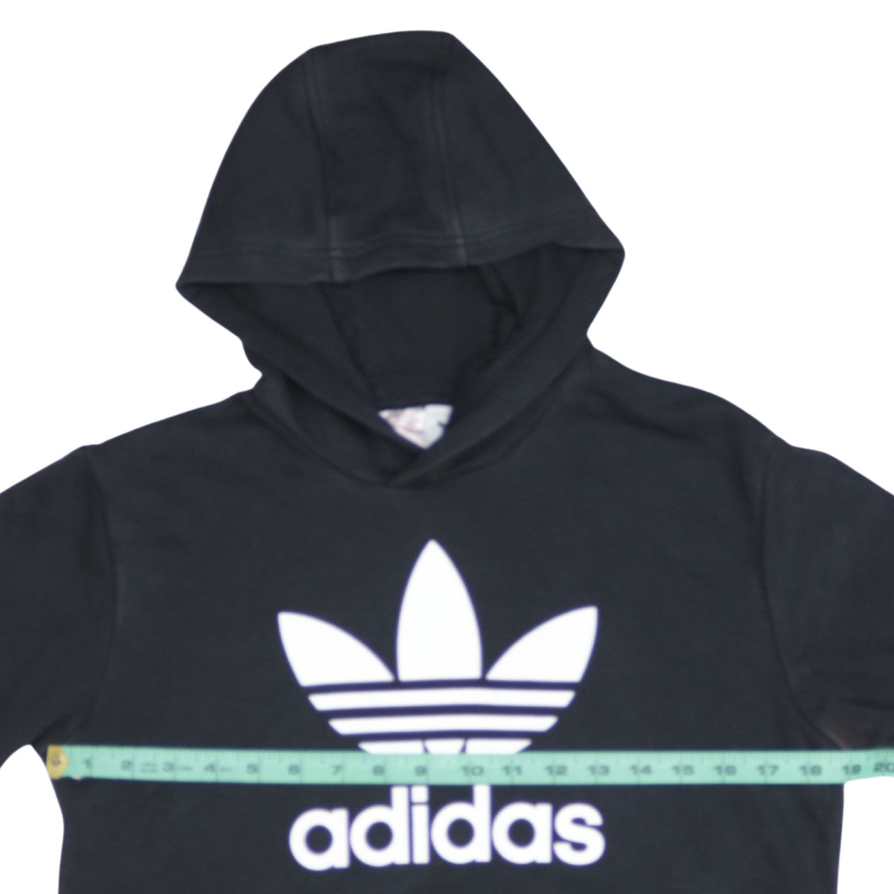 Adidas Boys Black Pullover Hoodie L 13-14 Years Classic Trefoil Sweatshirt