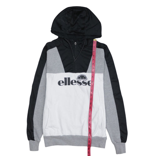 Ellesse Men's Grey 1/2 Zip Hoodie Small Regular Fit Sportswear