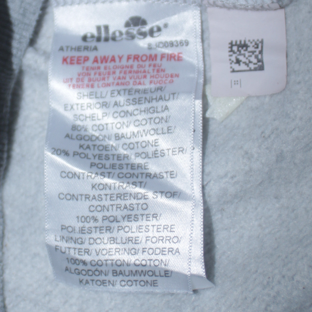 Ellesse Men's Grey 1/2 Zip Hoodie Small Regular Fit Sportswear