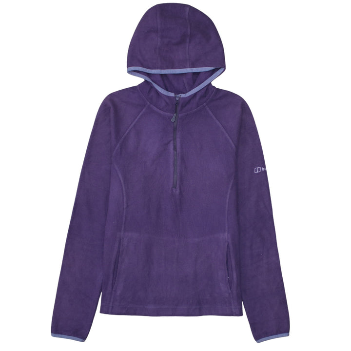 Berghaus Womens Purple Fleece Hoodie Size 10 1/2 Zip Outdoor Top
