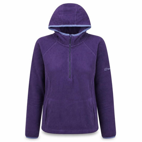 Berghaus Womens Purple Fleece Hoodie Size 10 1/2 Zip Outdoor Top