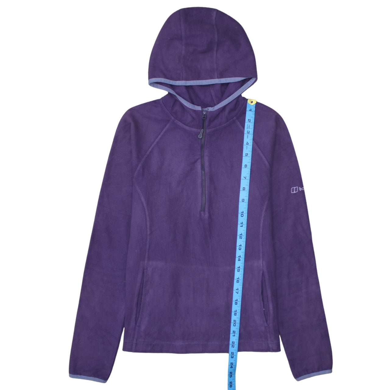 Berghaus Womens Purple Fleece Hoodie Size 10 1/2 Zip Outdoor Top