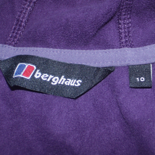 Berghaus Womens Purple Fleece Hoodie Size 10 1/2 Zip Outdoor Top