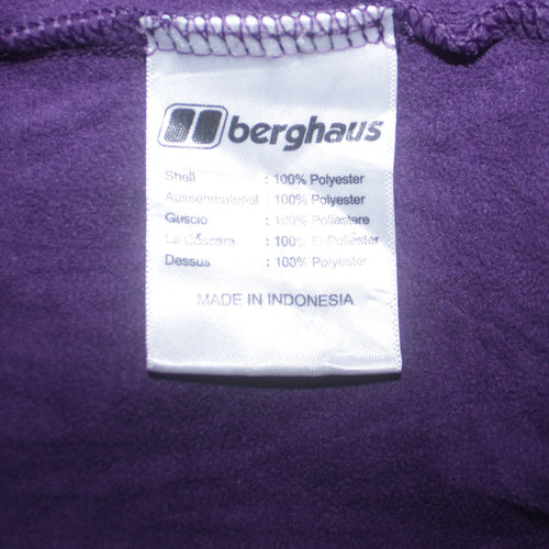 Berghaus Womens Purple Fleece Hoodie Size 10 1/2 Zip Outdoor Top