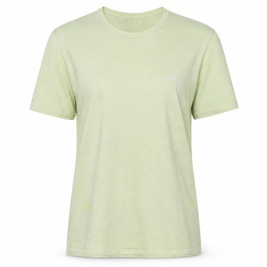 Front view of Hugo Boss women’s yellow cotton short sleeve basic t-shirt s