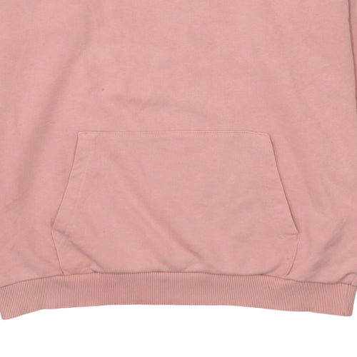 FILA Women Pink Logo Tape Pullover Hoodie Size M