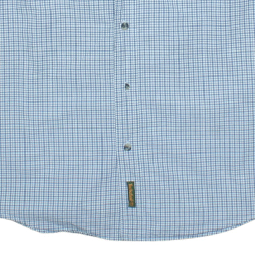 Timberland Men's Blue Check Long Sleeve Button-Down Casual Shirt L