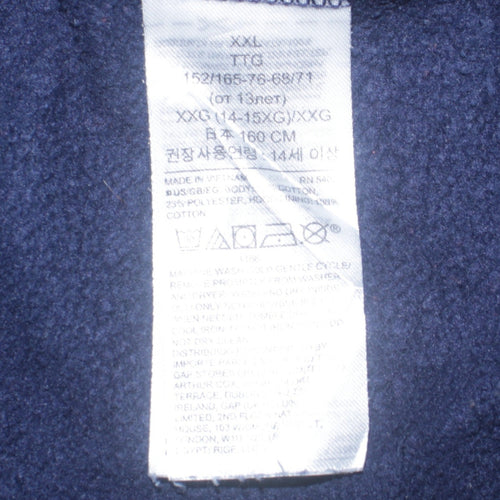 GAP Boys Navy Blue Pullover Hoodie XXL (14-16) Cotton Blend Lined