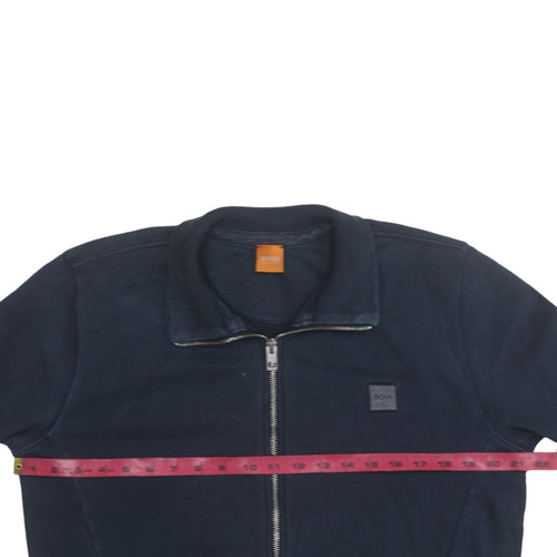 Hugo Boss Men's Blue Full Zip Collared Sweatshirt Size M