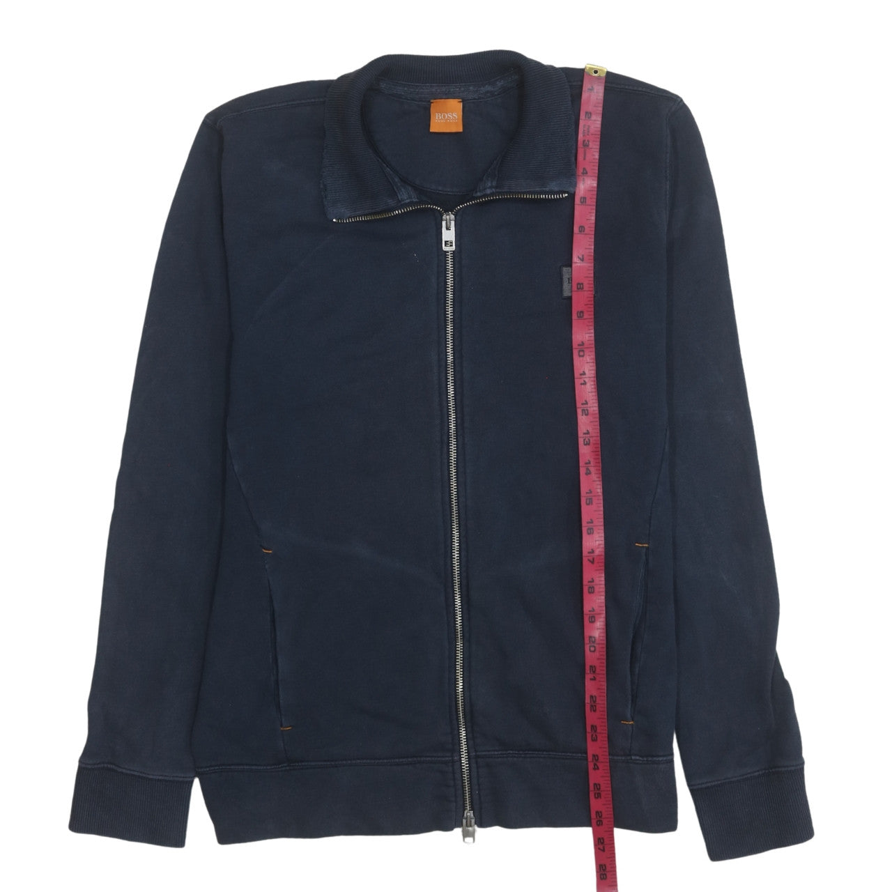 Hugo Boss Men's Blue Full Zip Collared Sweatshirt Size M